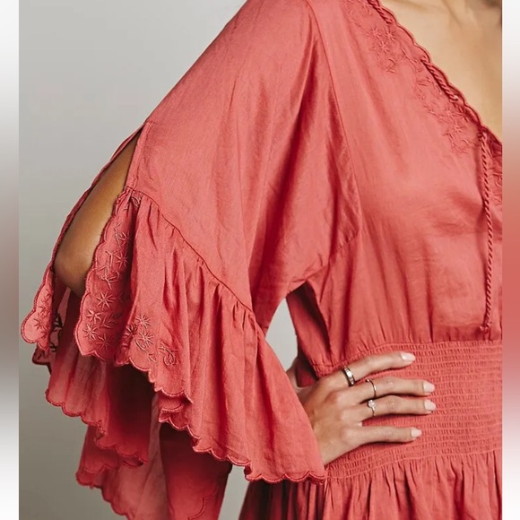 Free People Women's Far From Heaven Romper in Coral Red - Picture 3 of 16